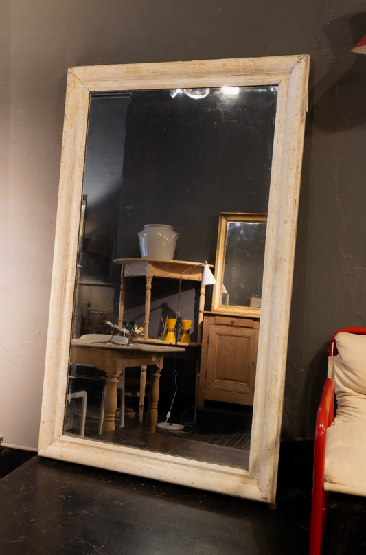 Espejo XL con pátina blanca