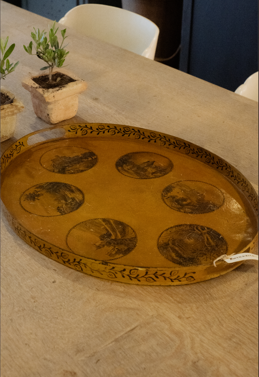 Bandeja ovalada ocre
