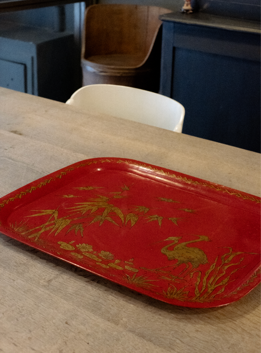 Bandeja rectangular roja