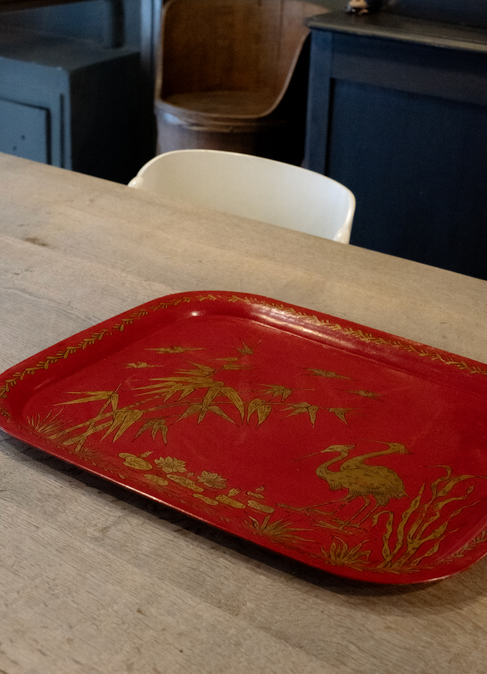 Bandeja rectangular roja
