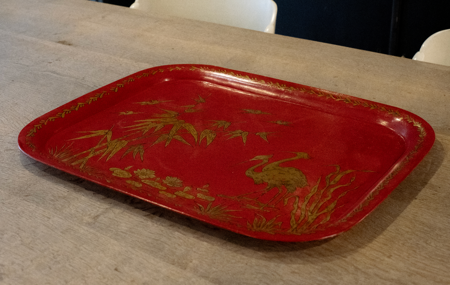 Bandeja rectangular roja