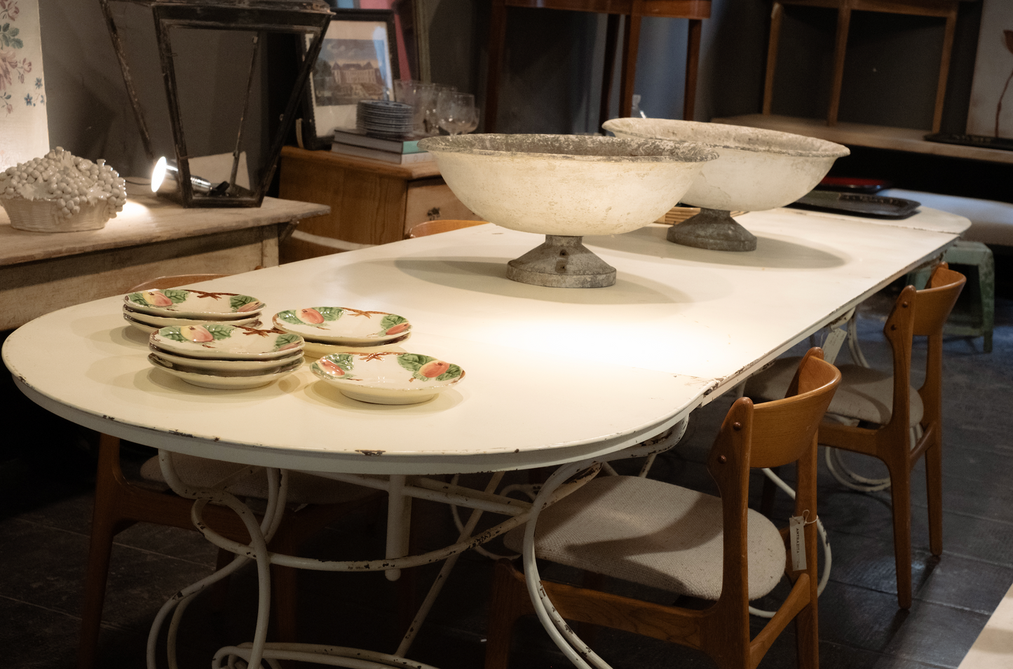 Mesa Italiana de Hierro con Extensiones Ovaladas