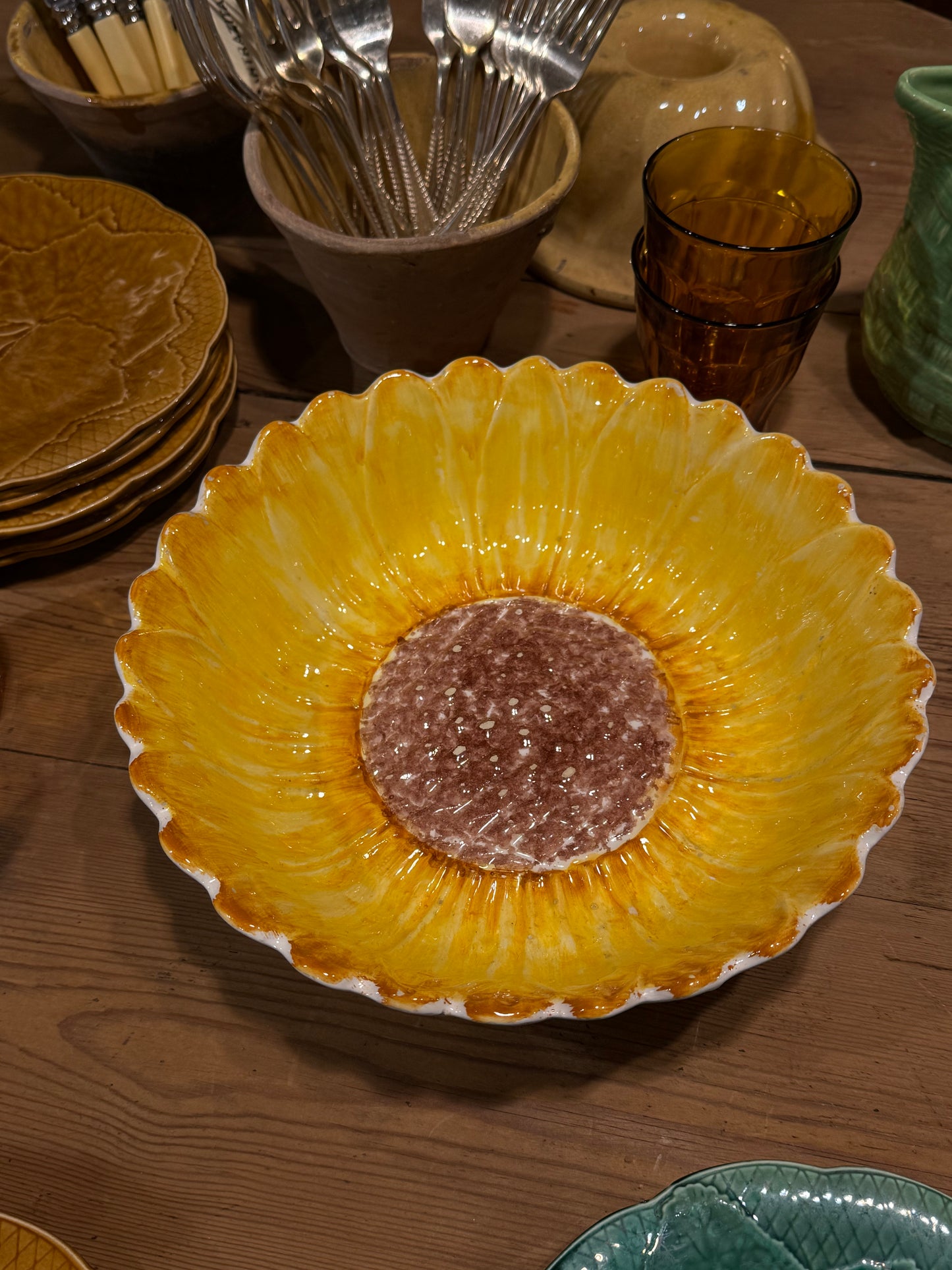 Ensaladera con forma de girasol
