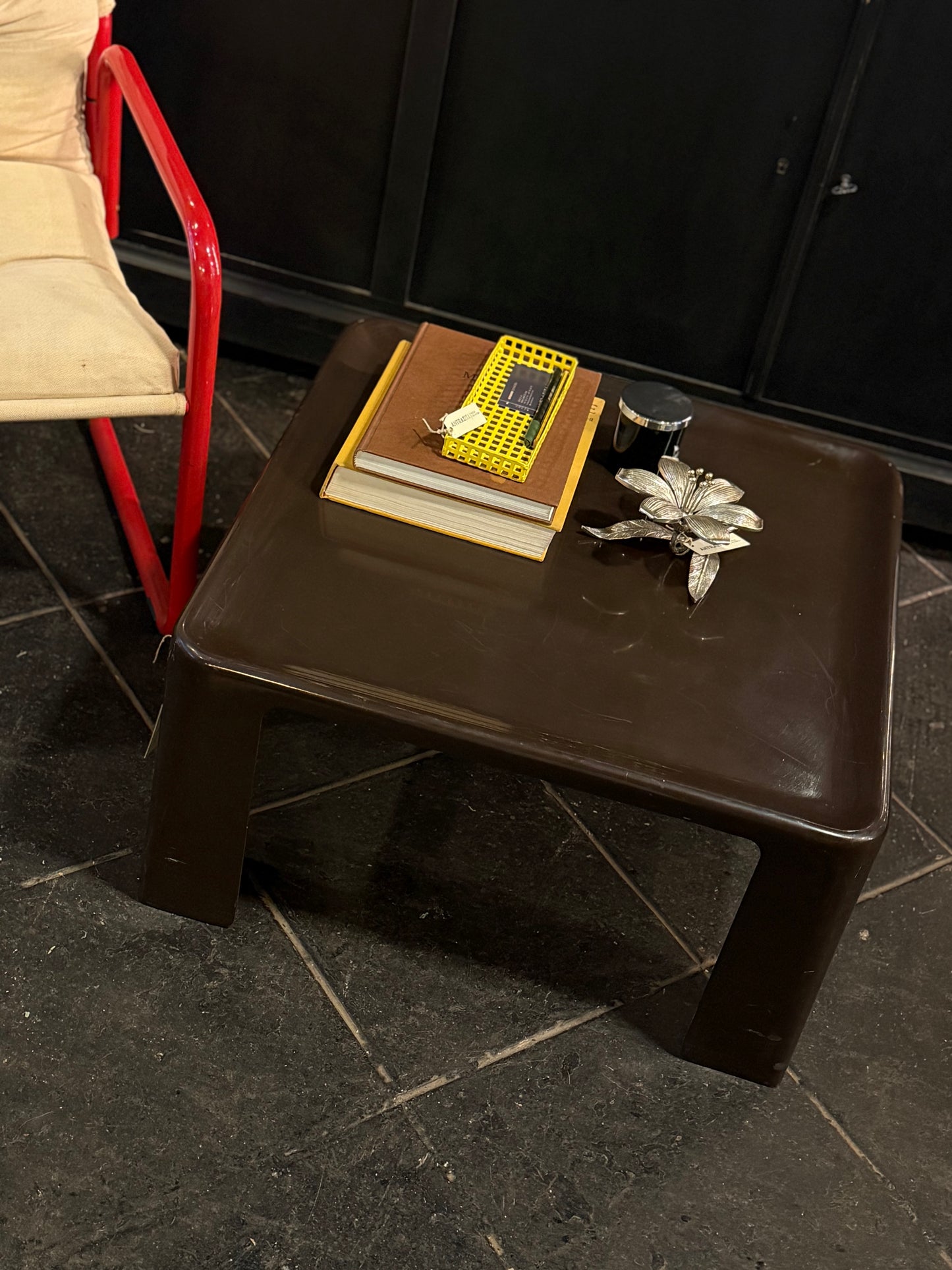 Mesa de centro B&B Italia, 1965, marrón chocolate