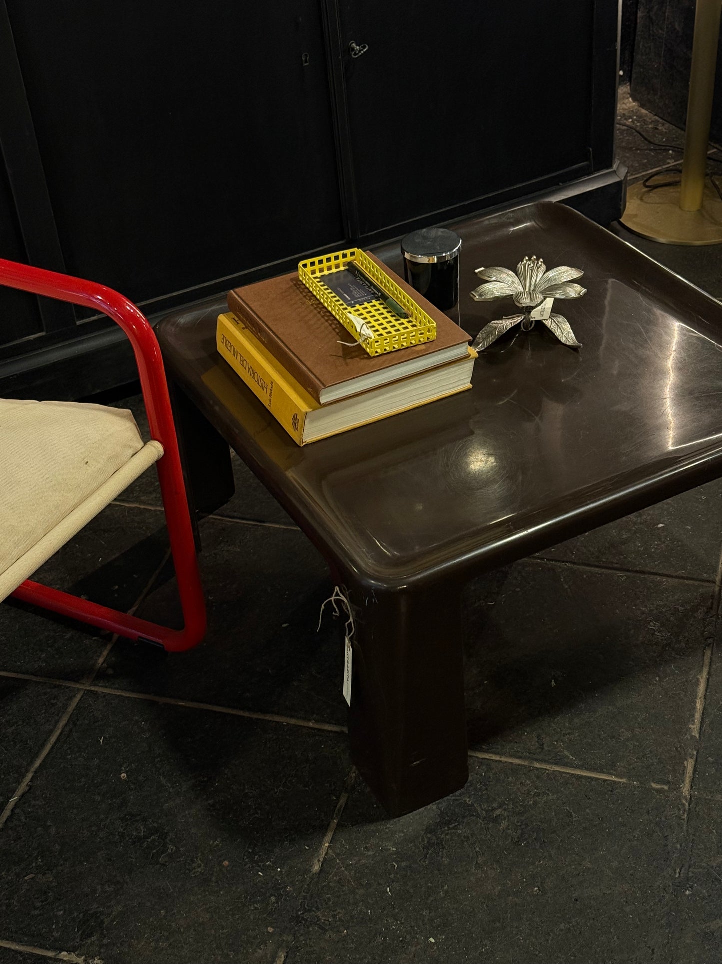 Mesa de centro B&B Italia, 1965, marrón chocolate