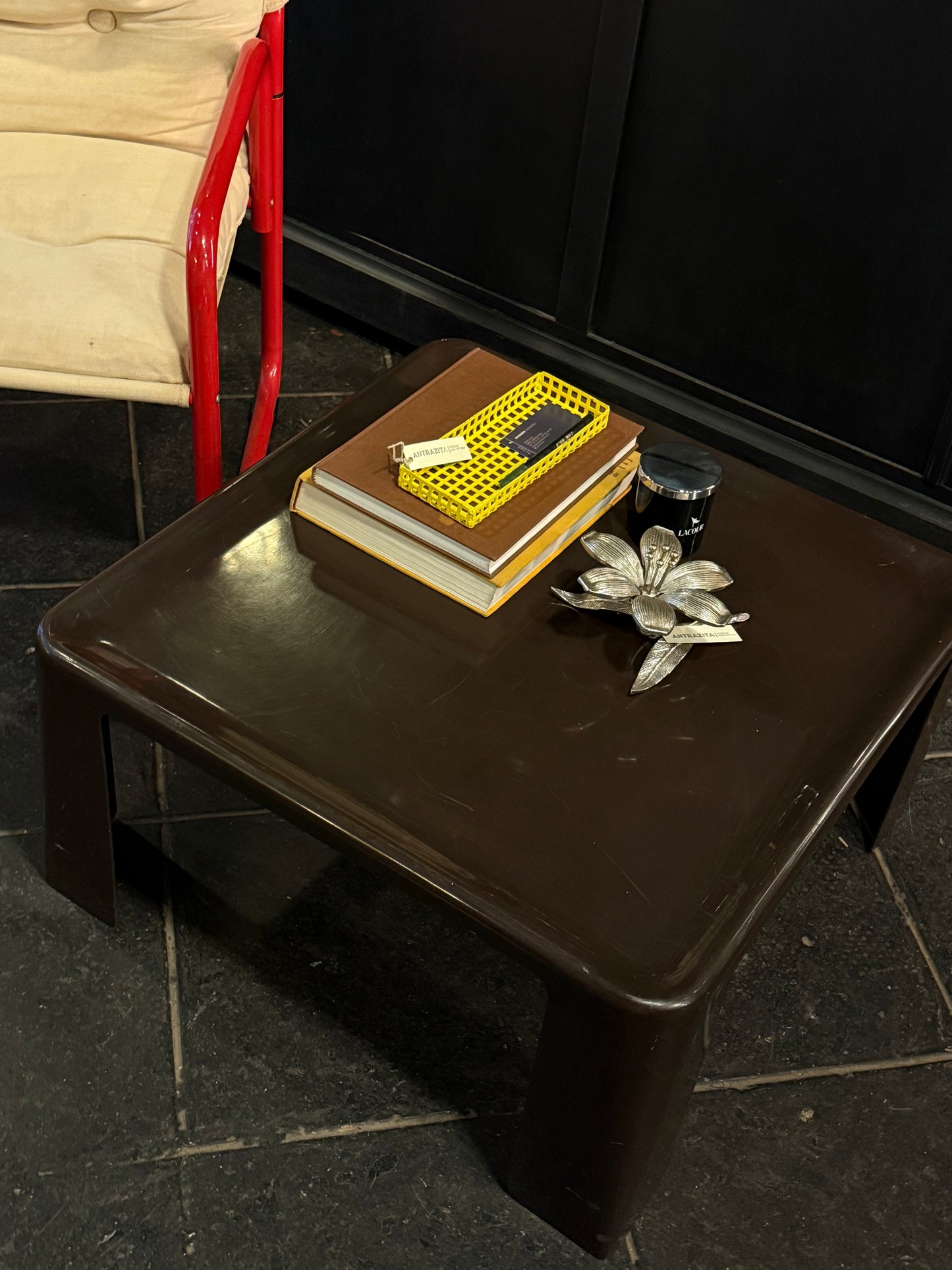 Mesa de centro B&B Italia, 1965, marrón chocolate