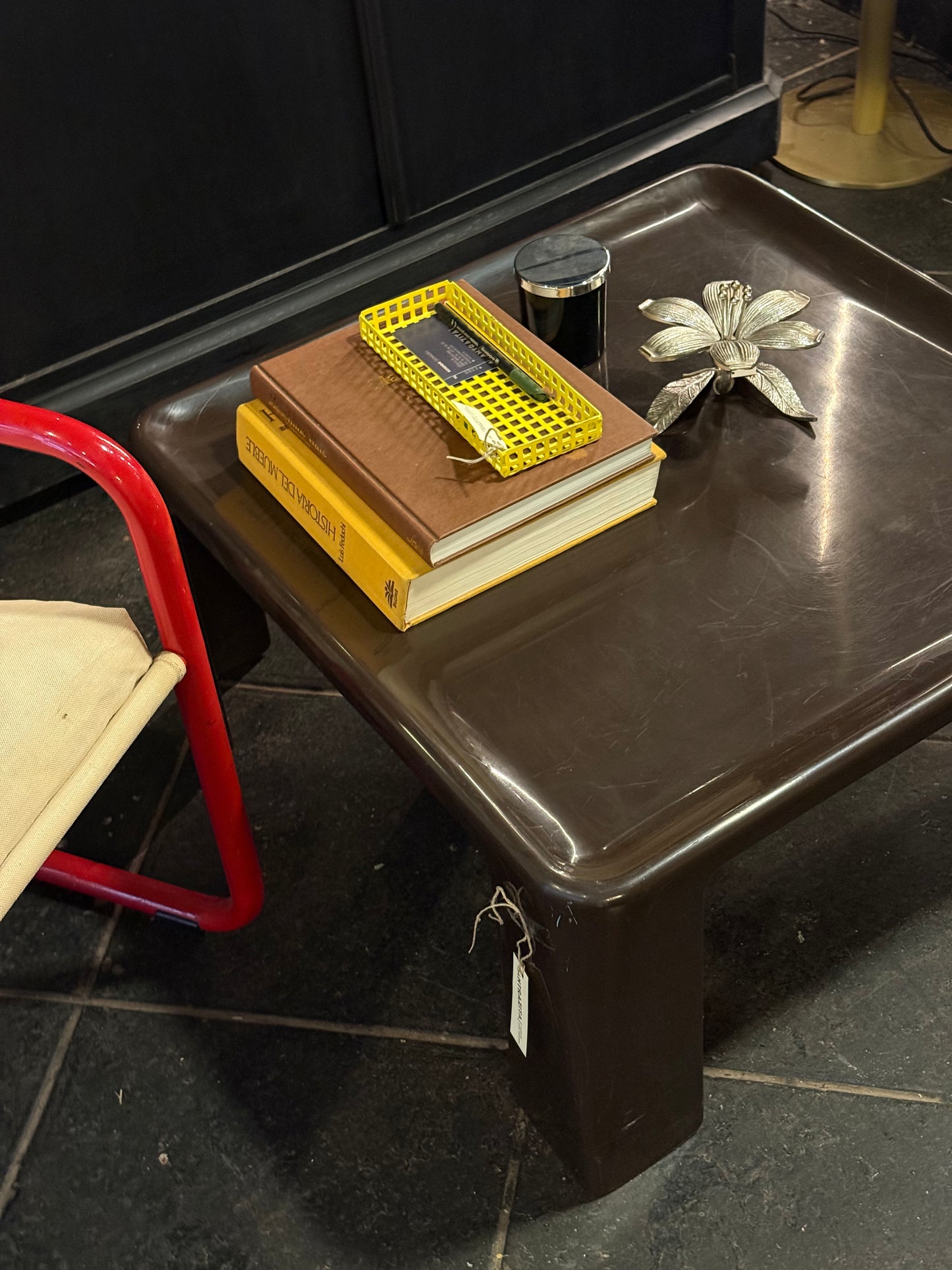Mesa de centro B&B Italia, 1965, marrón chocolate