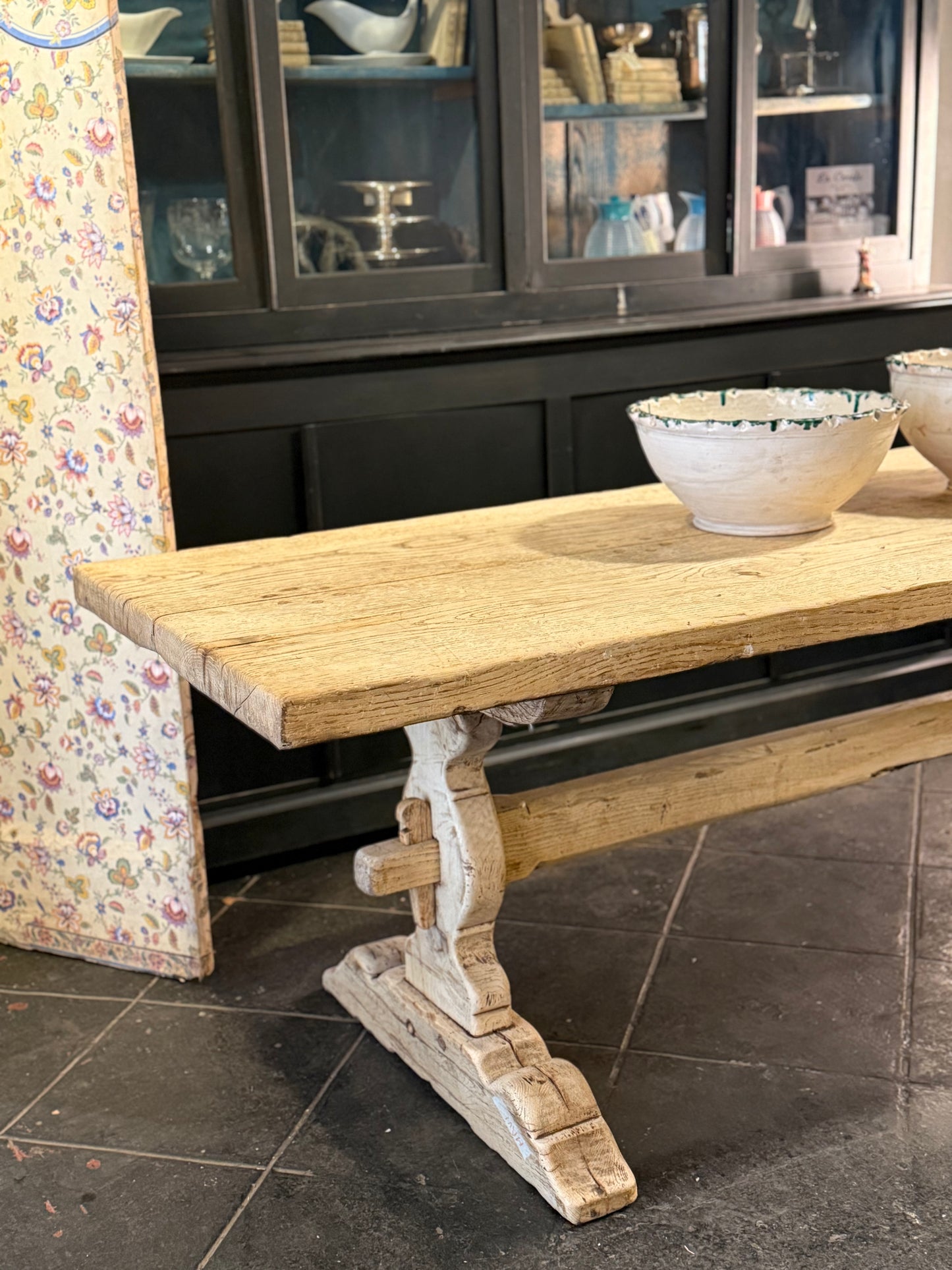 Mesa de Roble con Travesaño