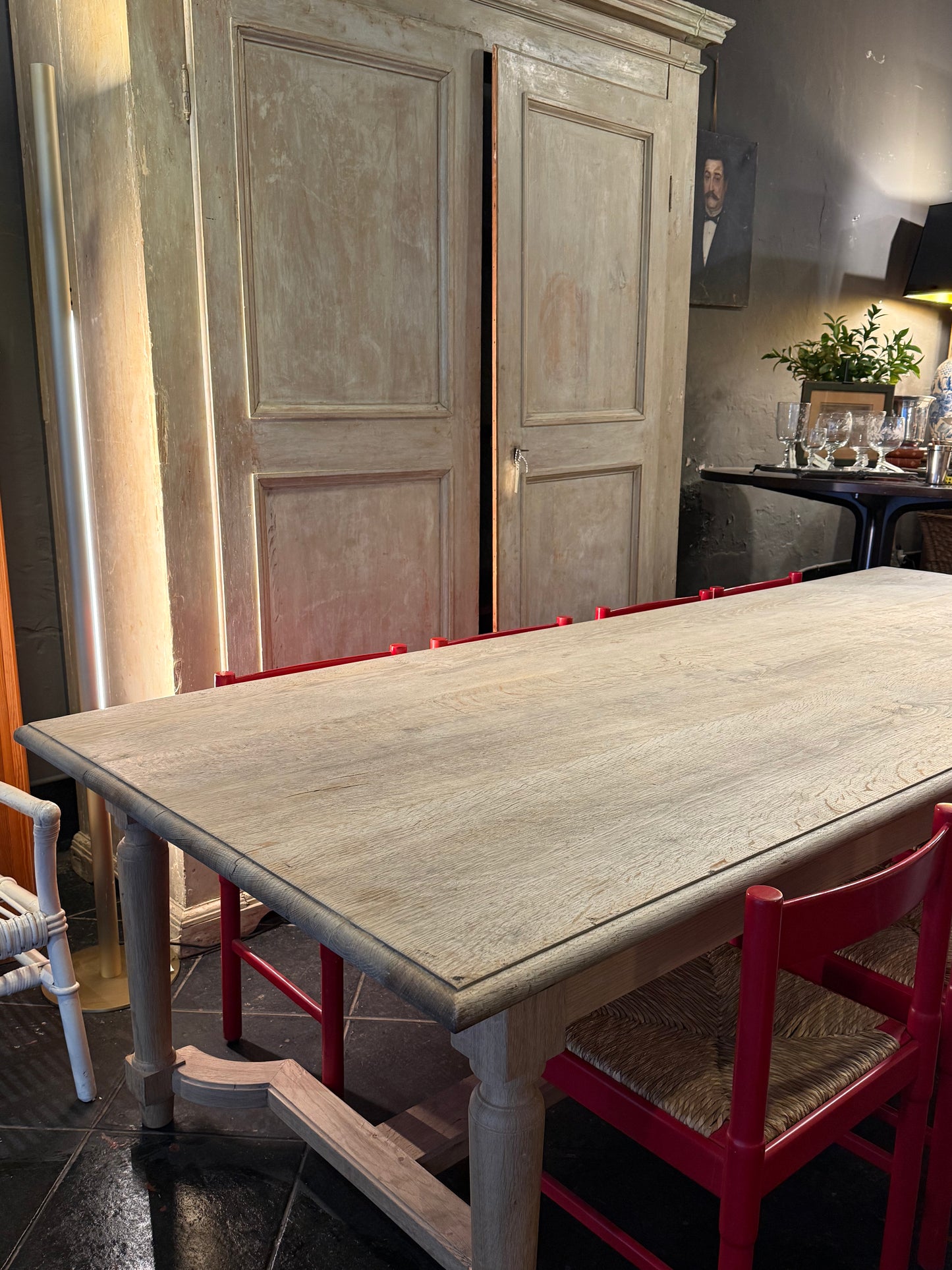 MESA A MEDIDA: Mesa de Roble XL con travesaño