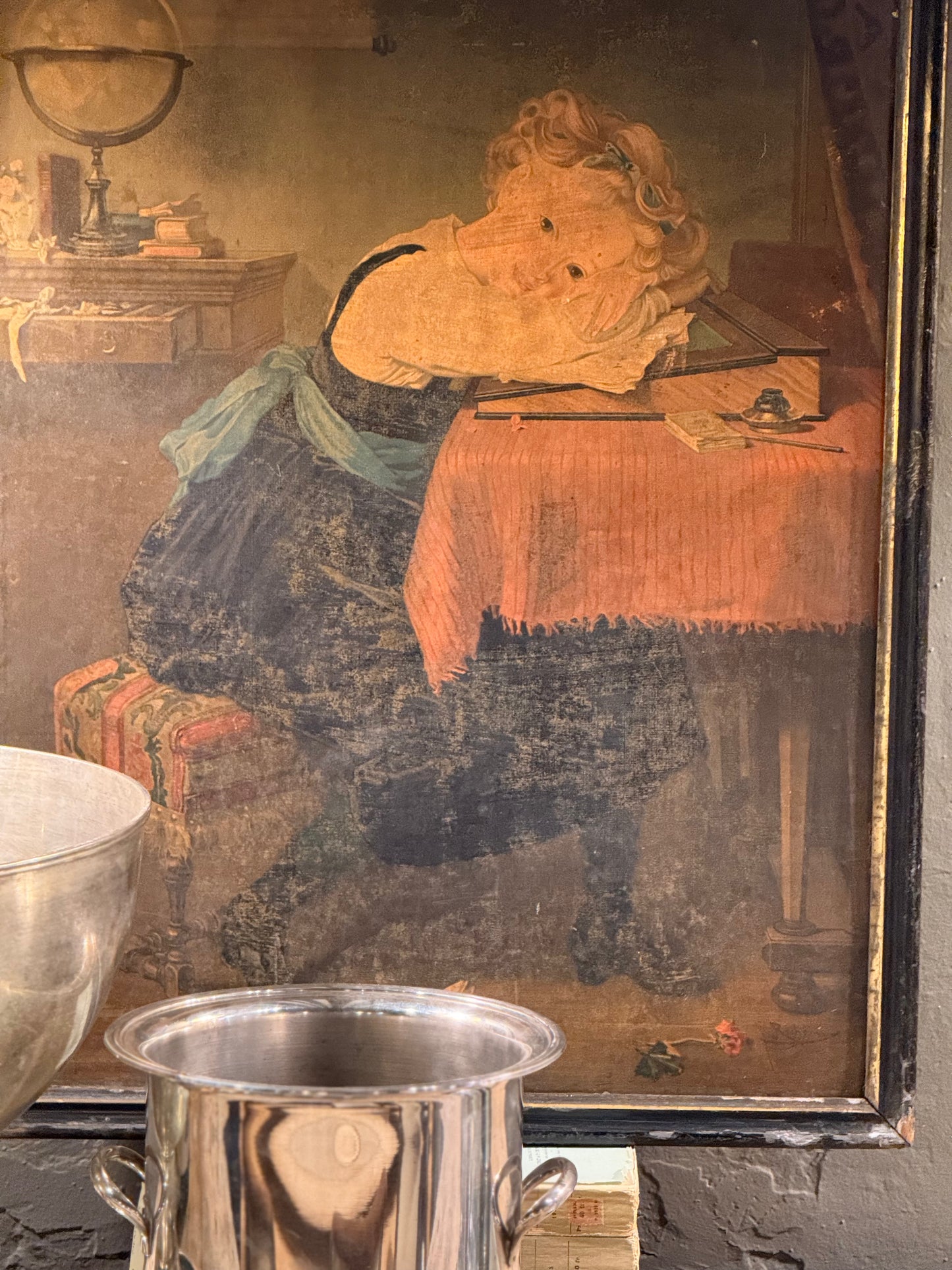 Cuadro ·  Niña en la mesa de estudio