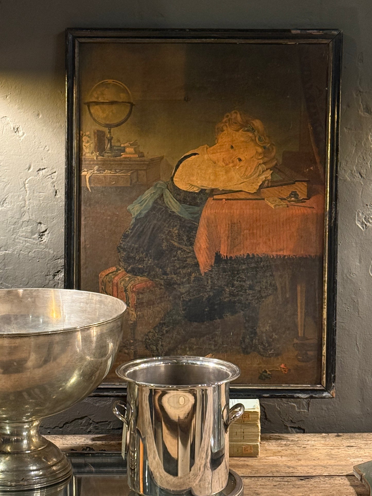 Cuadro ·  Niña en la mesa de estudio