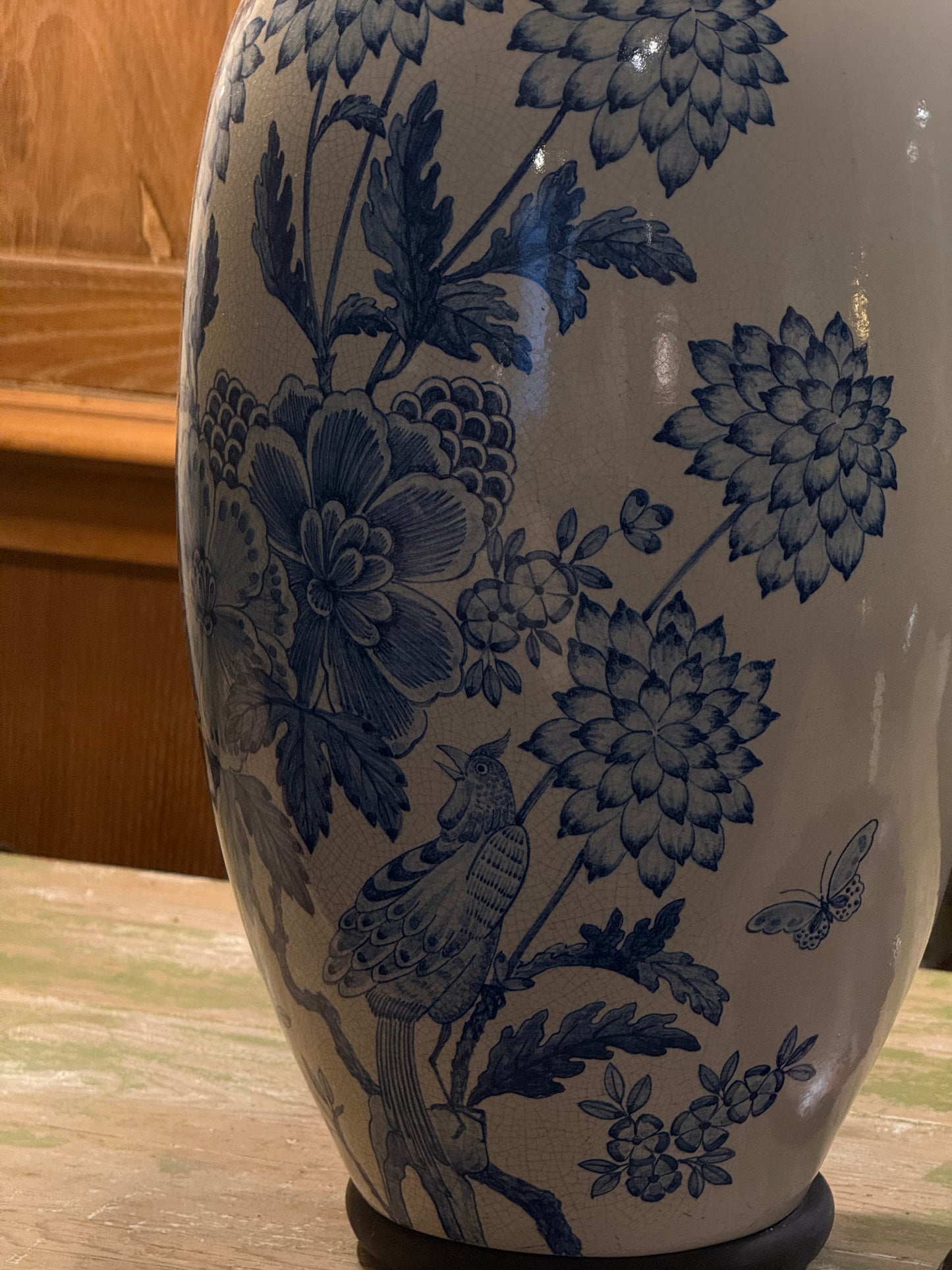 Pareja de lámparas de porcelana china "Blue & White" · Finales del siglo XIX