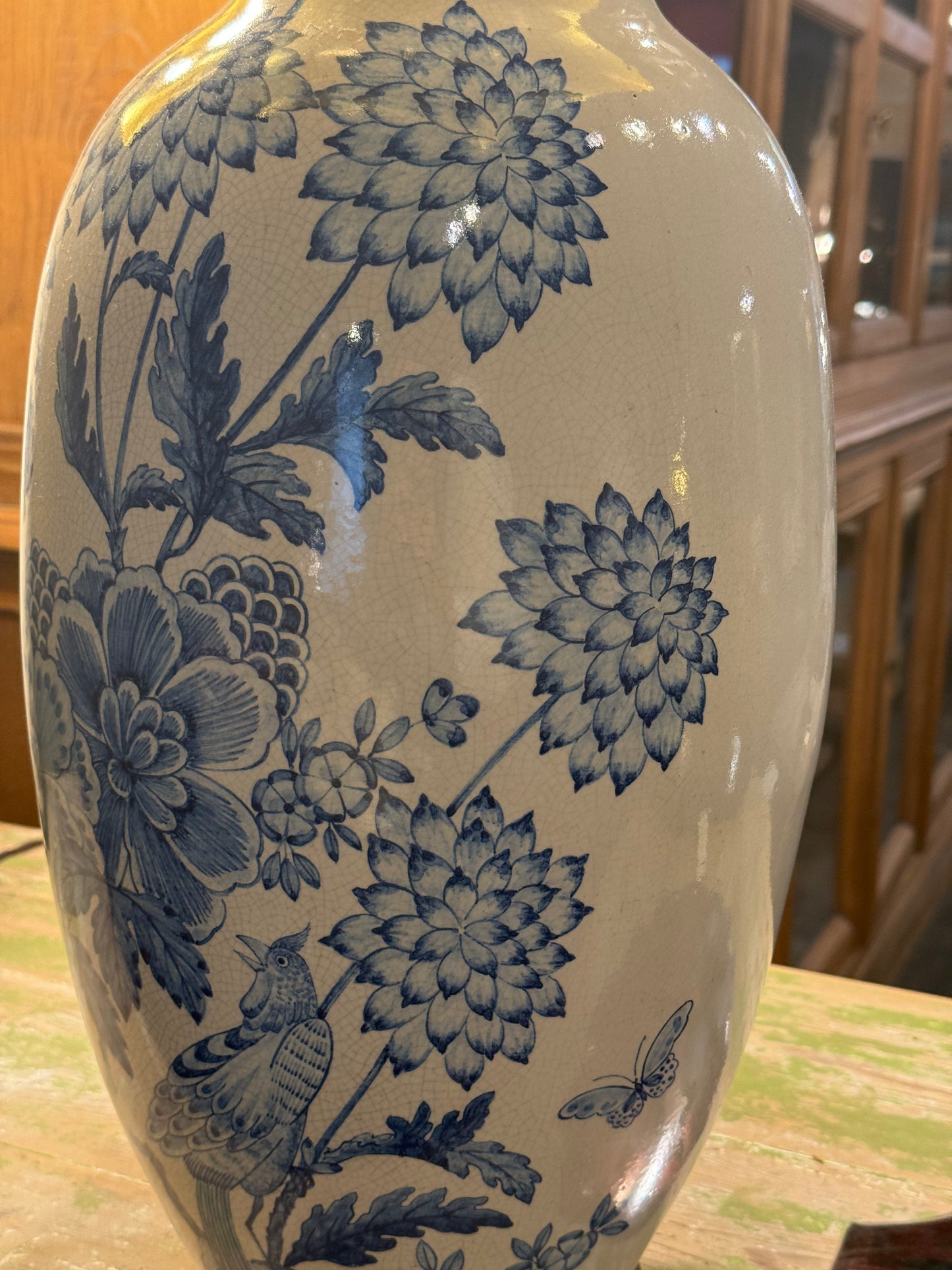 Pareja de lámparas de porcelana china "Blue & White" · Finales del siglo XIX