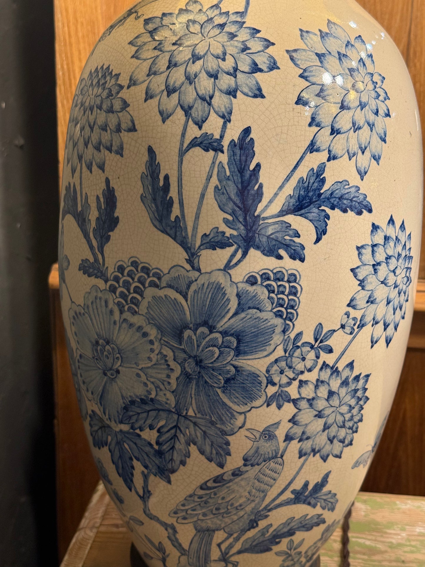 Pareja de lámparas de porcelana china "Blue & White" · Finales del siglo XIX