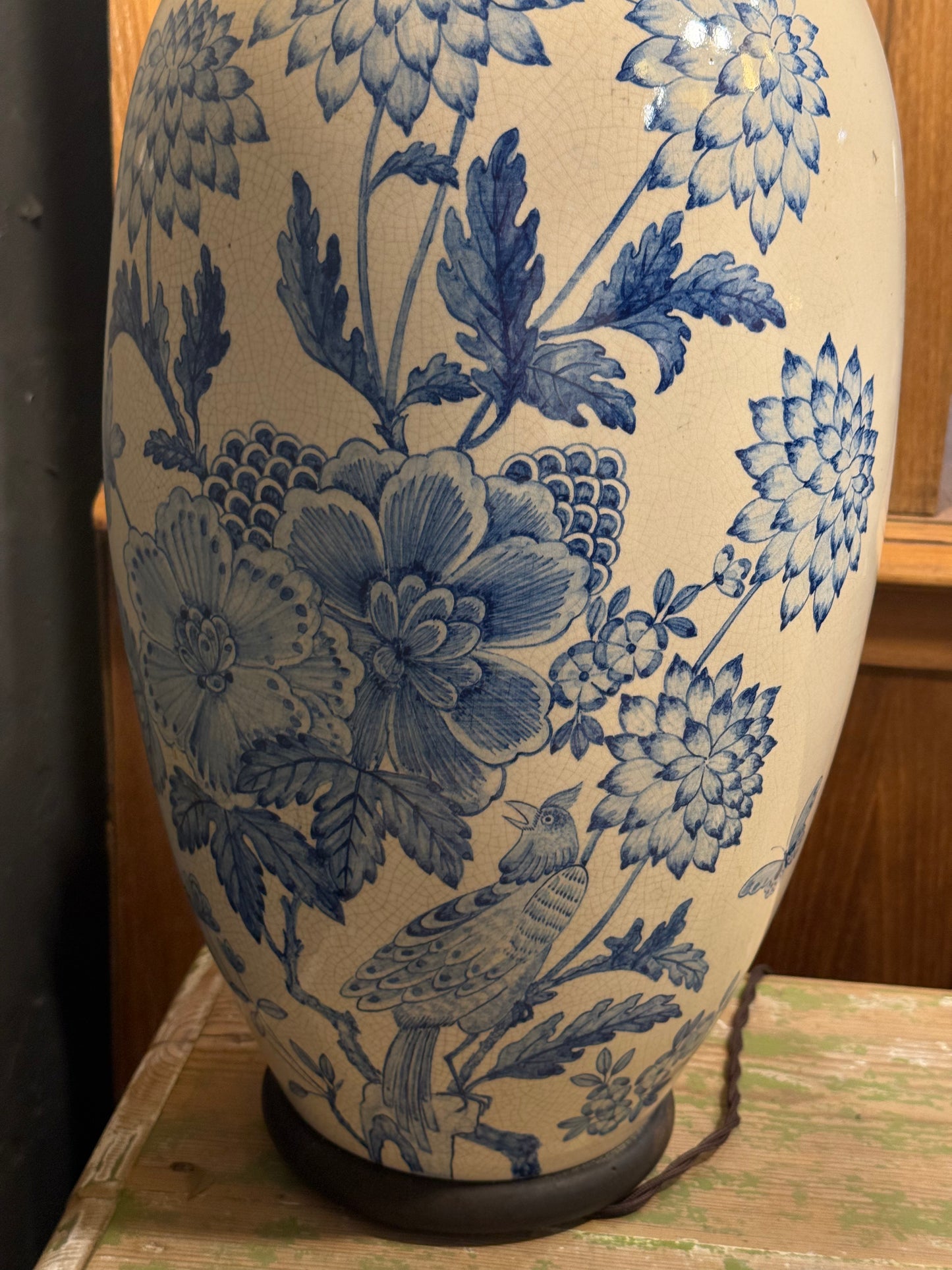 Pareja de lámparas de porcelana china "Blue & White" · Finales del siglo XIX