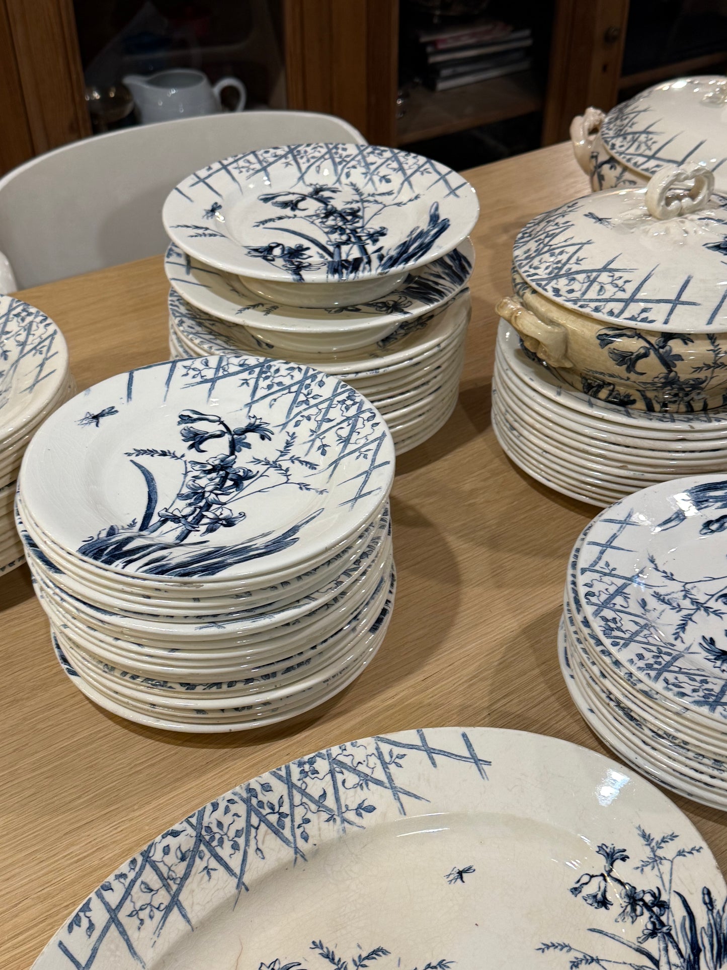 Vajilla Terre de Fer - Gien en tonos azules