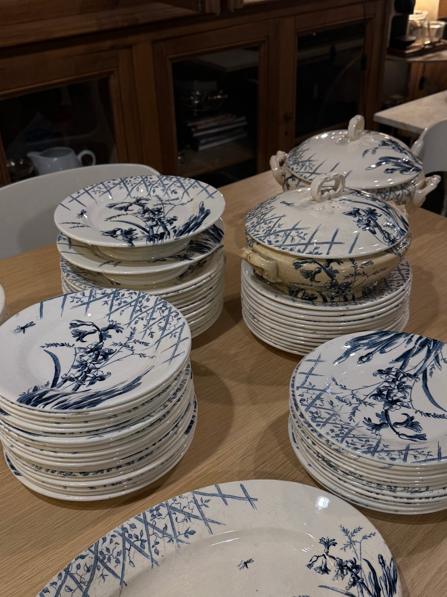 Vajilla Terre de Fer - Gien en tonos azules