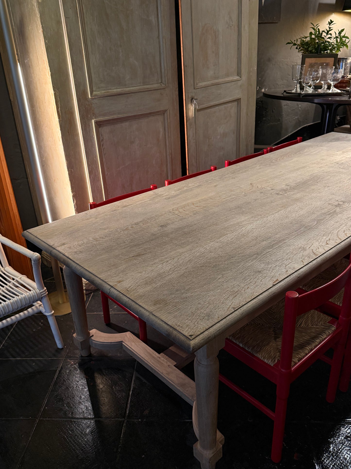 MESA A MEDIDA: Mesa de Roble XL con travesaño