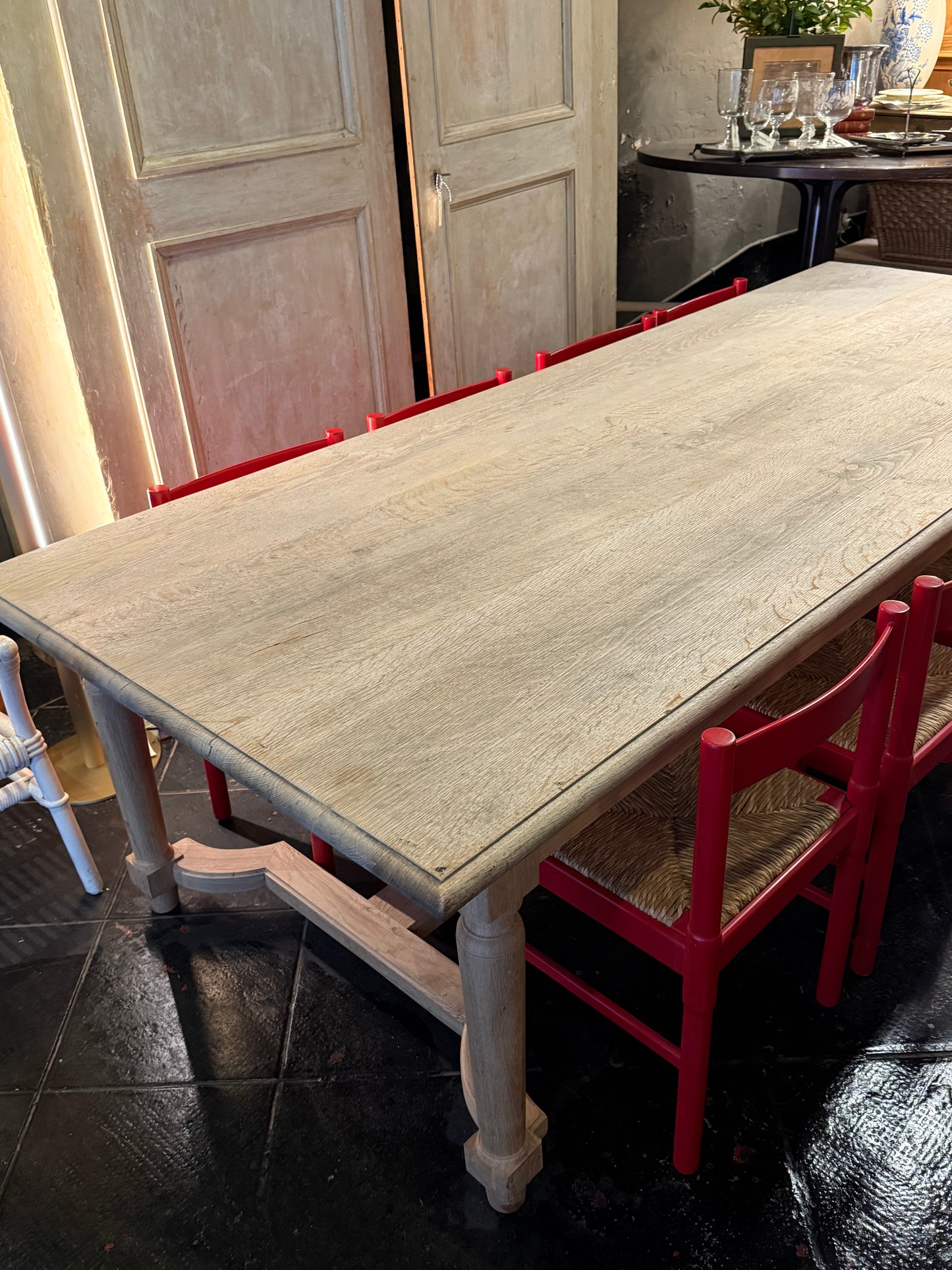 MESA A MEDIDA: Mesa de Roble XL con travesaño