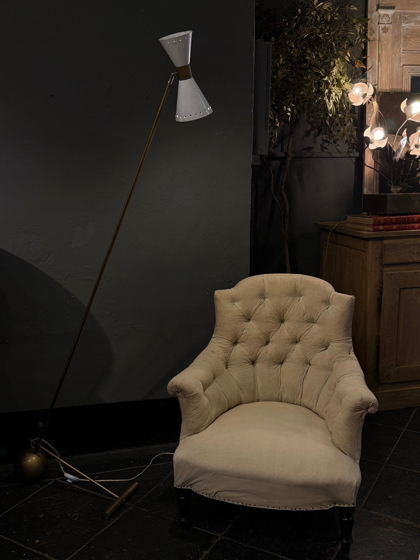 Lámpara de pie “Diavolo” estilo Stilnovo, c. 1980