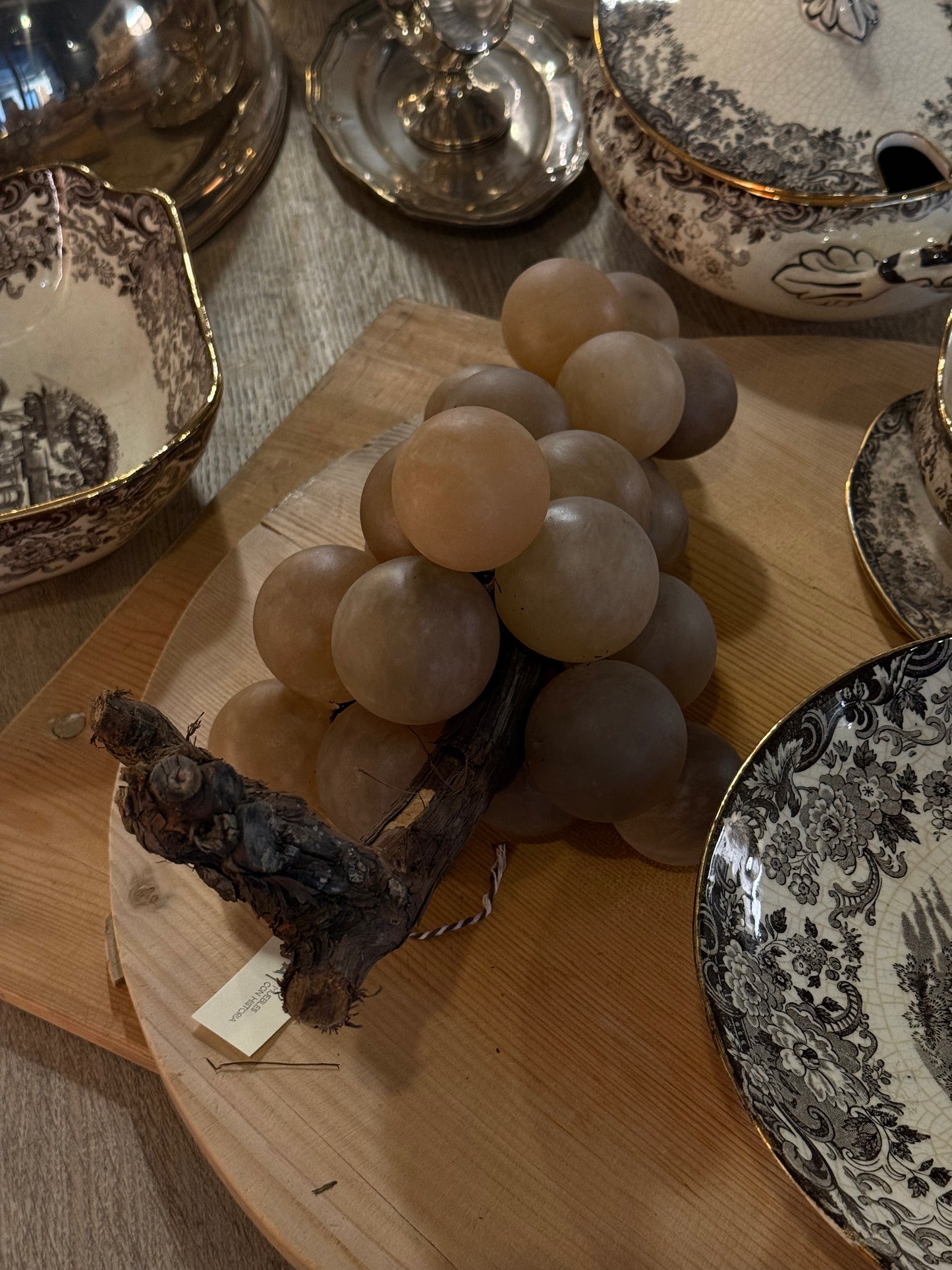 Uvas decorativas italianas de alabastro
