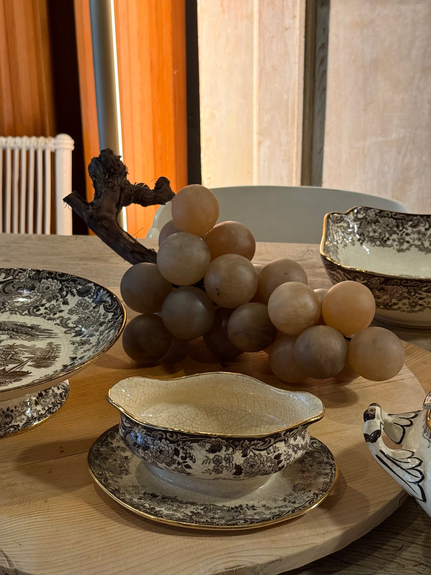 Uvas decorativas italianas de alabastro